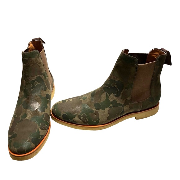 New Republic Mark McNairy Chelsea Boots Men’s 8.5 Camo Suede Crepe Sole Pull On - Picture 1 of 10